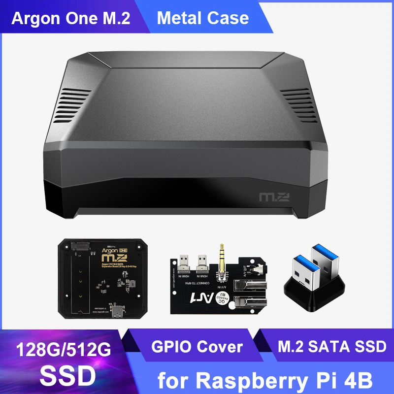Argon One V3 M.2 Nvme Case - 라즈베리 파이 4 모델 B용 냉각